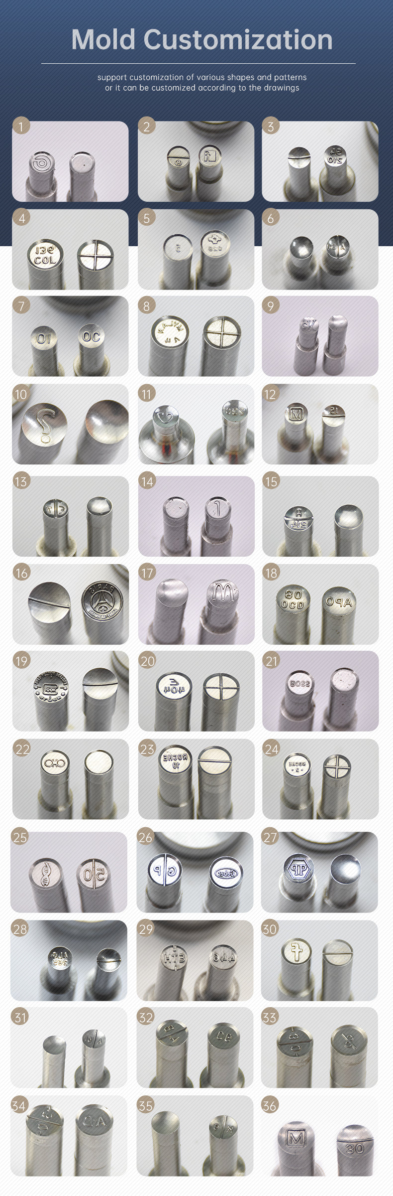 15KN Tablet machine customization mold(TDP-1.5 & TDP-0) /logo customization/shape customization