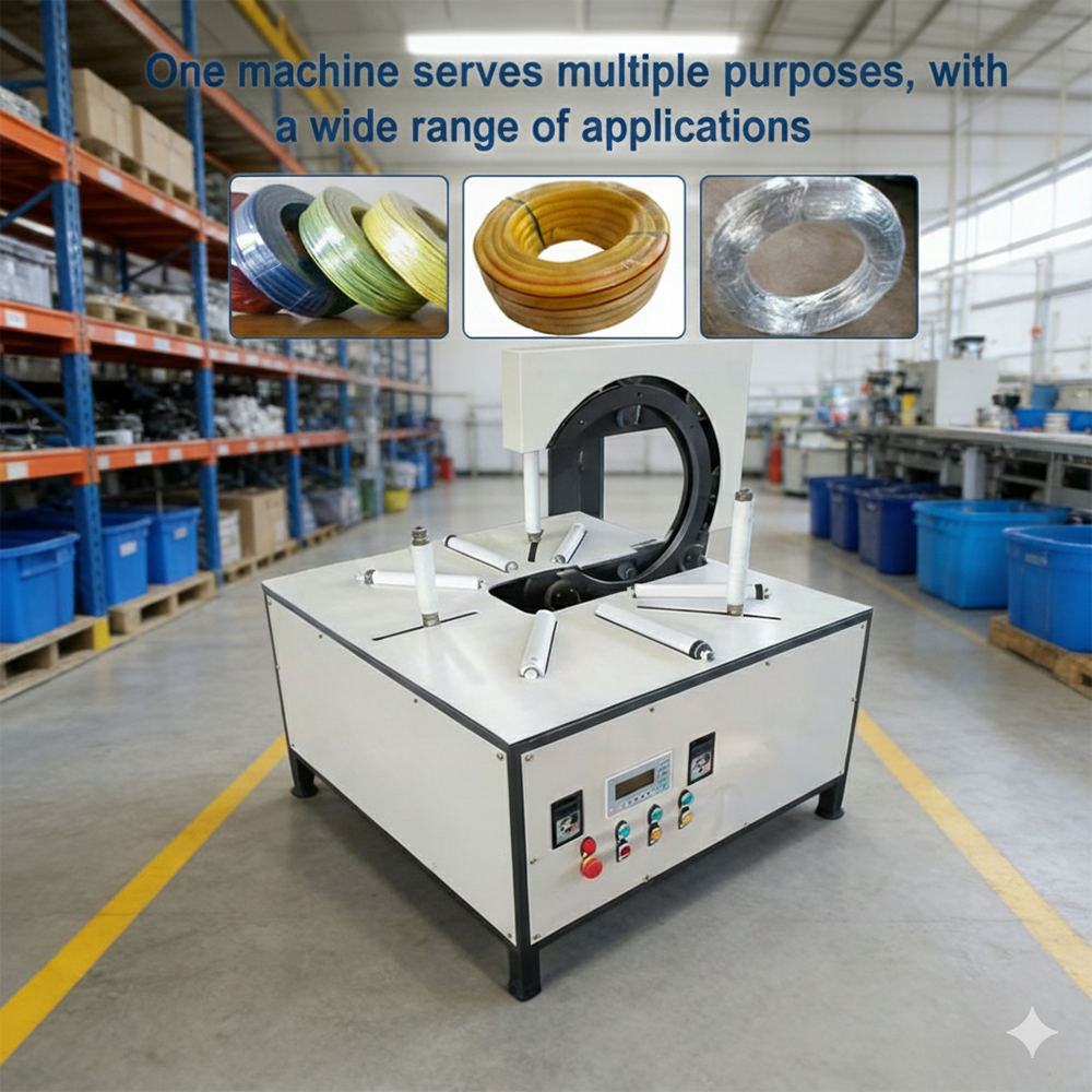 Wire And Cable Stretch Wrapping Machine , Copper Coil Steel Wire/ Tire Packing Machine