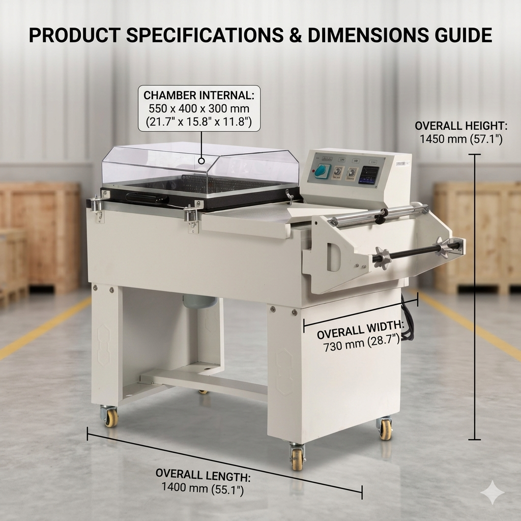 FM5540 Semi automatic 2in1 shrink mobile phone box and shoes shrink tape wrapping machine