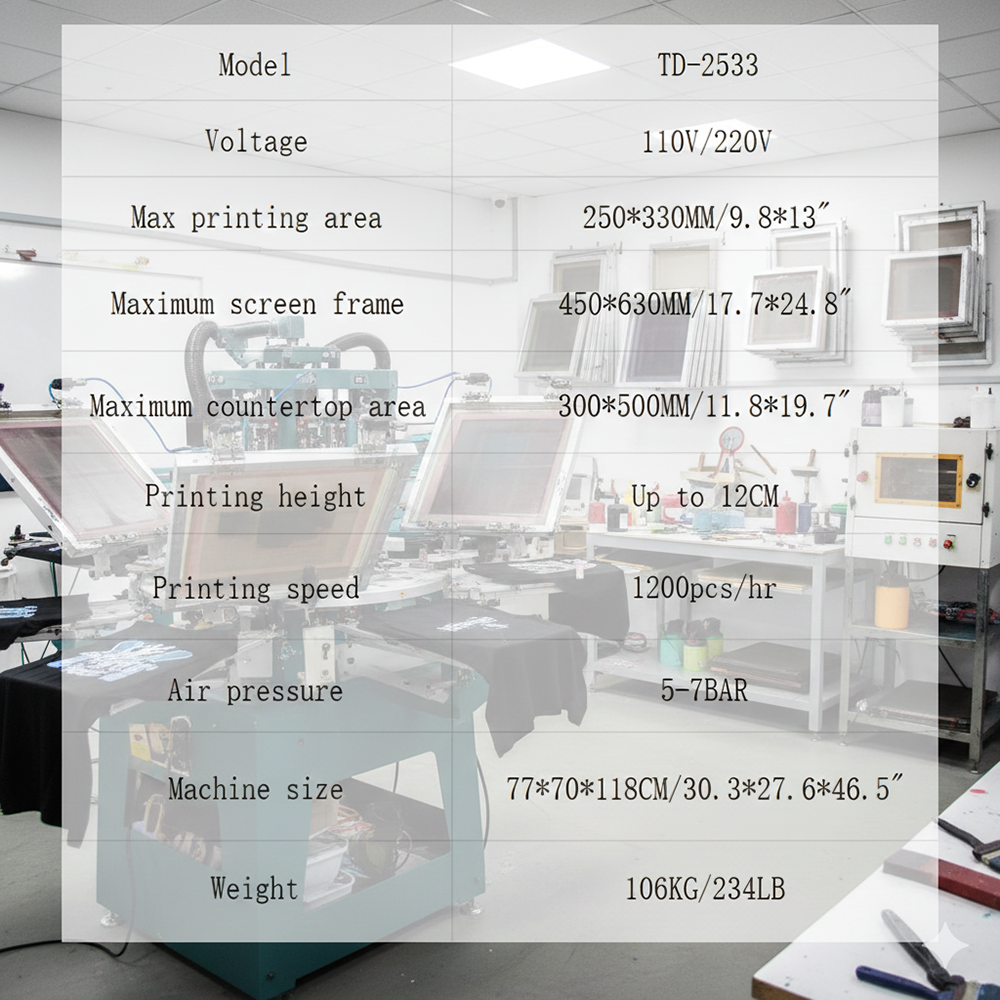 Semi-automatic Desktop Flat Screen Printing Machine, Vacuum Table Screen Printer Equipment