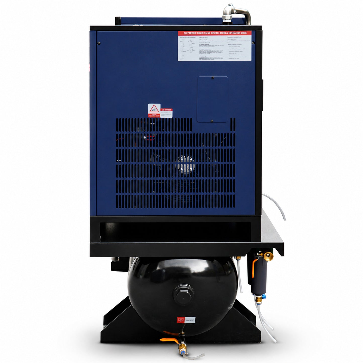 20HP Combined Rotary Screw Air Compressor with Dryer & 68.7-Gal ASME Tank – 74CFM, 125PSI, 230V 3PHASE 60HZ Heavy Duty Air Compressed System – Industrial Grade, 4-in-1