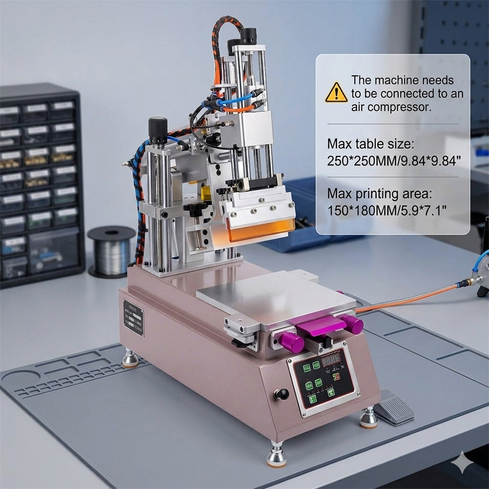 Semi-automatic Flat Screen Printing Machine For Phone Case,Oblique Arm Screen Printer