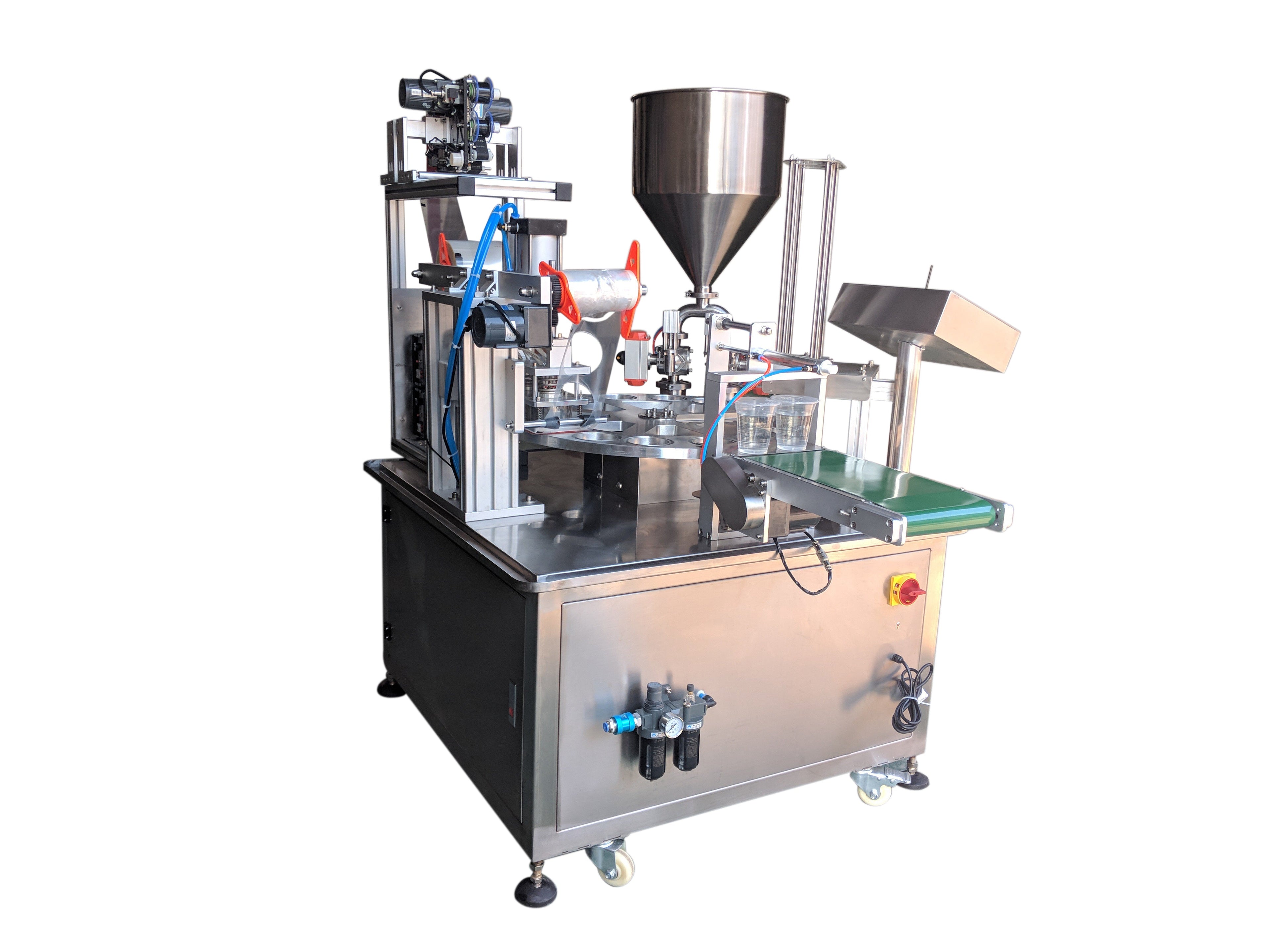 Cup filling machine, Fully Automatic Water Cup Filling And Sealing Machine , Rotary Yogurt Cup Packaging Machine For Liquid/Paste