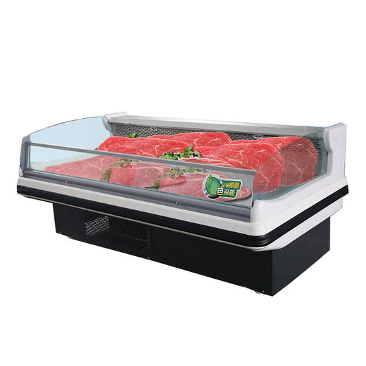 Supermarket refrigeratet steel freezer showcase glass top