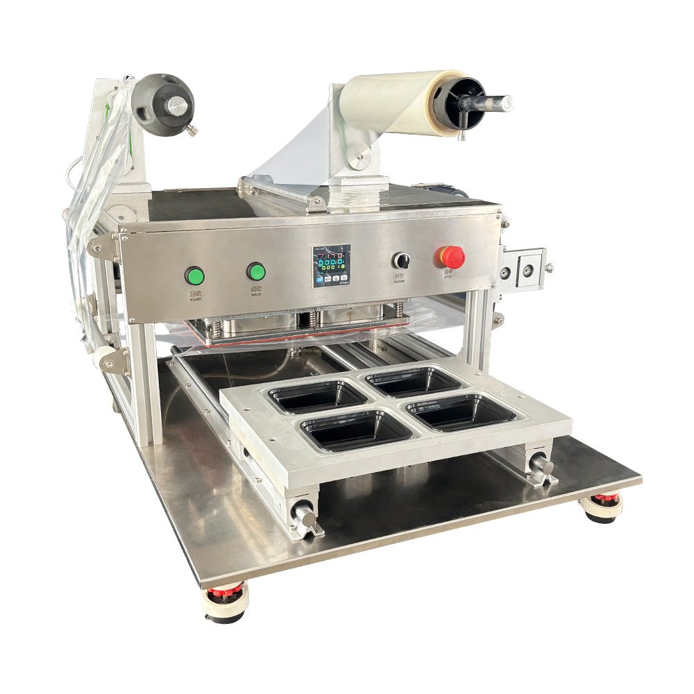 Tray Sealer, Table Top Plastic Meal Food Tray Sealing Machine, Tray Sealers Food Packaging, Ready Meal Sealing Machine