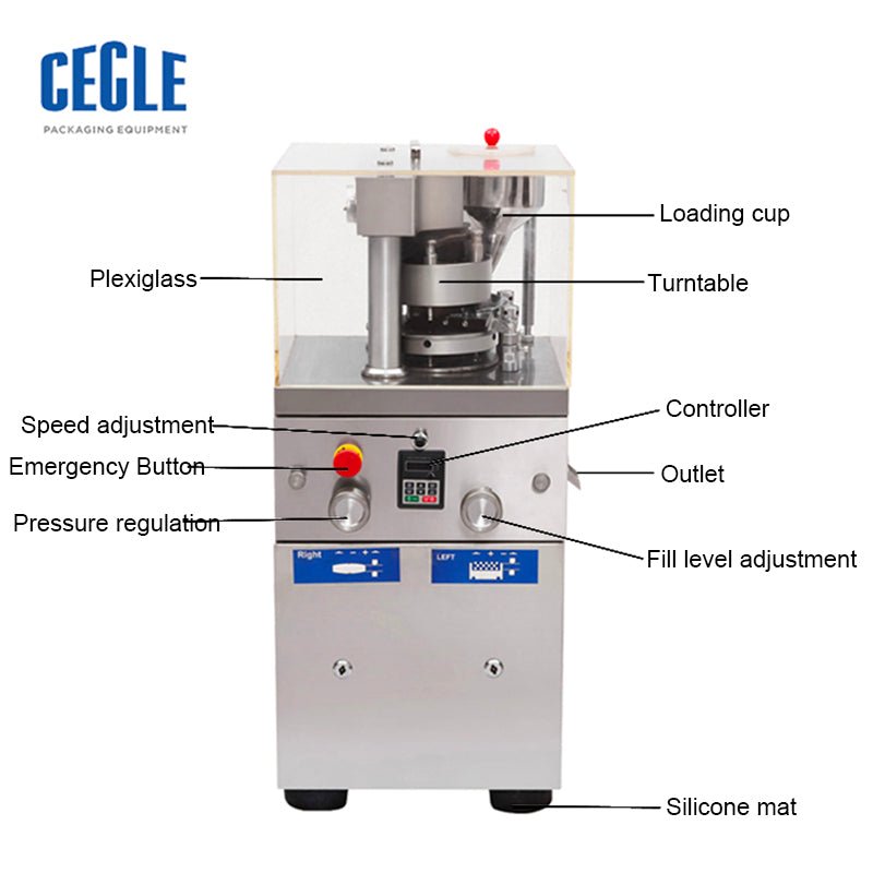 China ZP9 Rotary Tablet Press Machine Candy Tableting Machine For Laboratory And Pharmaceutical - CECLE Machine
