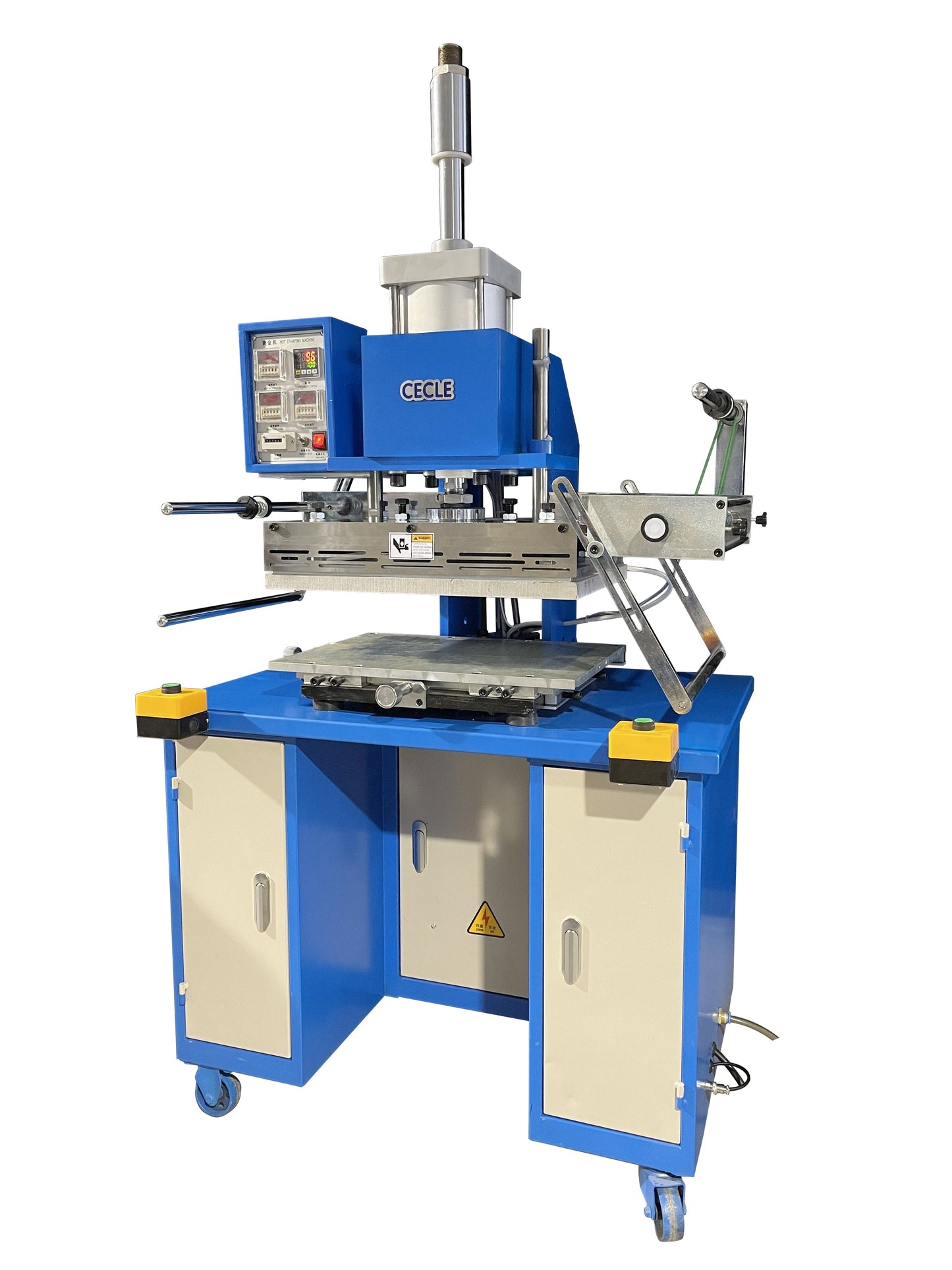 Pneumatic semi-auto fine-tuning table hot foil stamping machine for papers - CECLE Machine