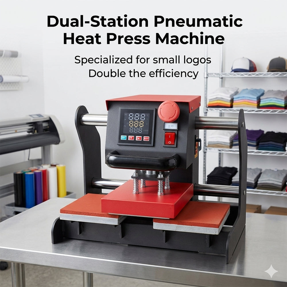 Why a Dual-Station Heat Press Machine is the Ultimate Tool for Small Logos & Labels