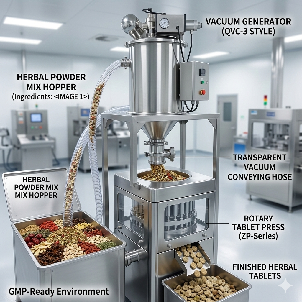 Industrial Vacuum Feeder | Powder & Granule Conveying for Capsule & Tablet Production
