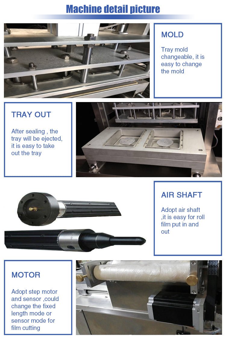 MAP Tray Sealer, modified atmosphere packaging machine , vacuum tray sealing machine with gas flushing - CECLE Machine - view 3