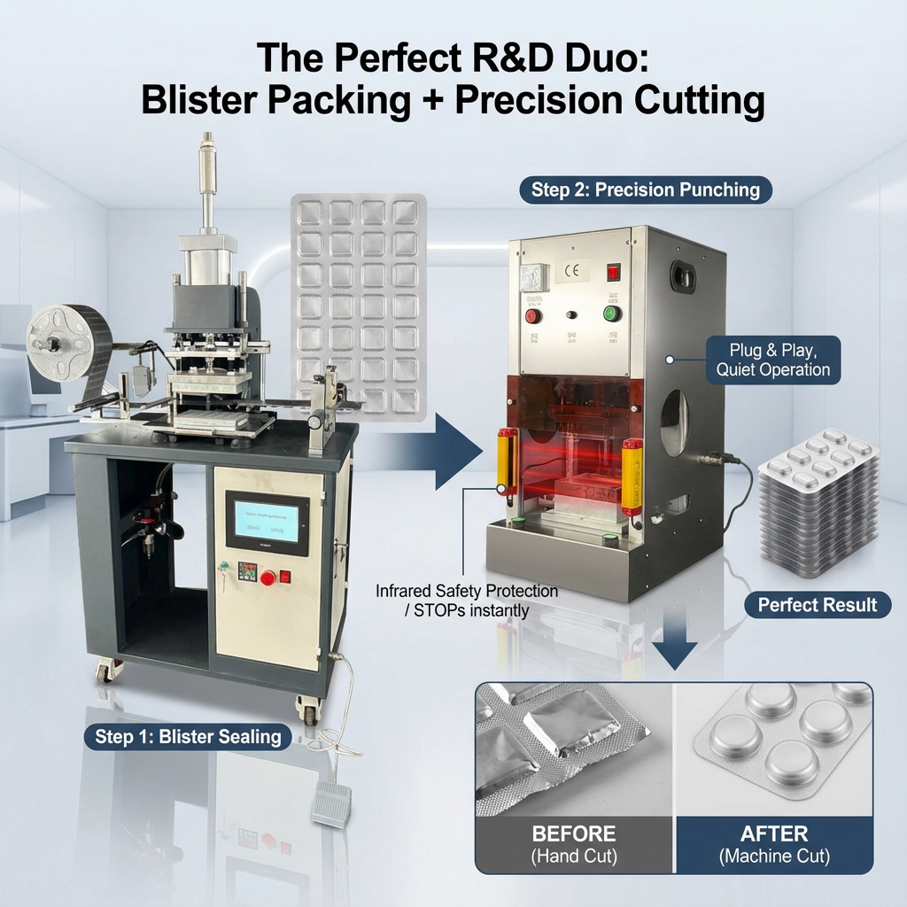 Chewing Gum Rapid Tablet Pill Pack Capsule Blister Sealing Packing Cutting Machine Price for Syringe - view 6