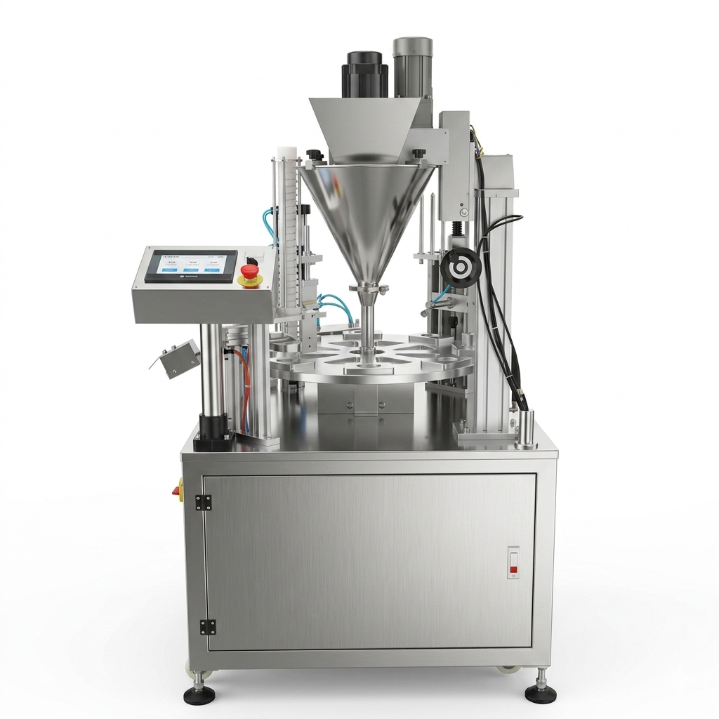 K cup filling machine, Automatic Nespresso/Keurig coffee filling sealing machine, yogurt cup packing machine, hummus filling and sealing machine