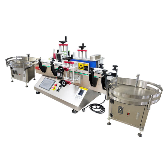 Bottle Labeling Machine, Round Bottle Labeler, Beer Cans Labeling Machine With Feeding Table