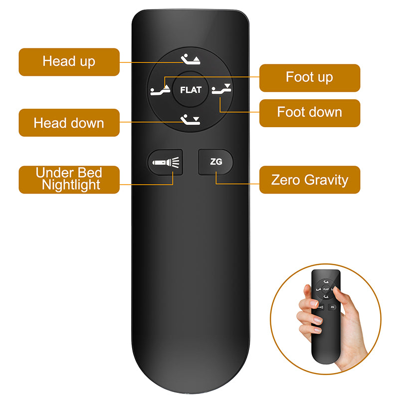 Adjustable Queen Bed Base Frame with Head and Foot Incline Wireless Remote 4 Ports USB