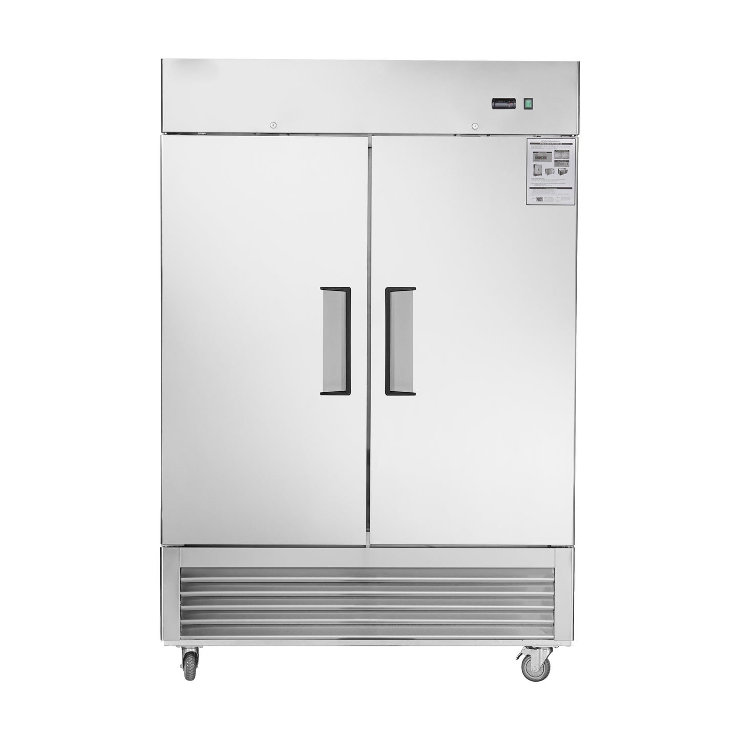 54"W Commercial Freezer 2 Section 2 Solid Door Stainless Steel Reach-in 42.2 Cu.ft.