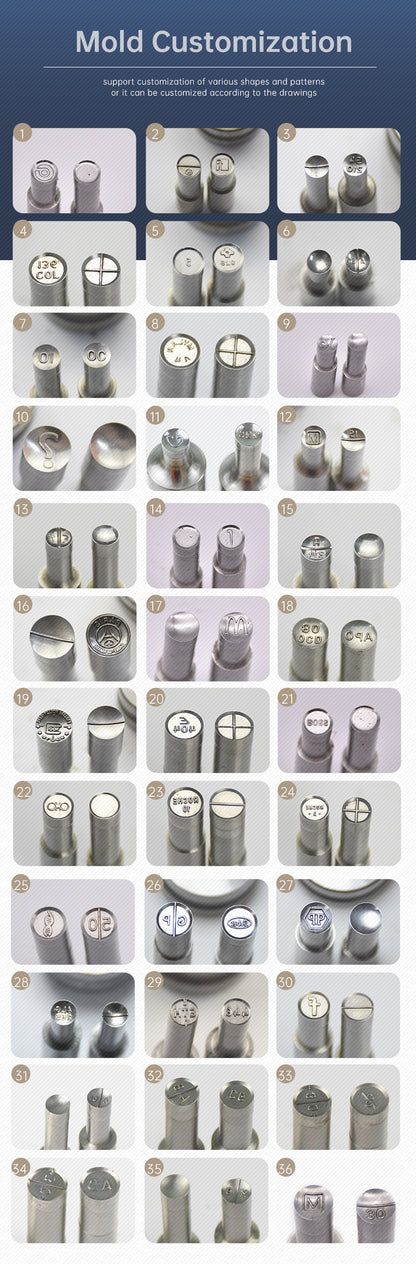 Personnalisation du moule de la machine à comprimés 15KN (TDP-1.5 et TDP-0) / Personnalisation du logo / Personnalisation de la forme