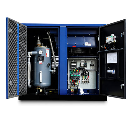 50HP Rotary Screw Air Compressor, 219CFM, 125PSI, 460V 3PHASE 60HZ, Fixed Speed Compressor, Industrial-Grade, Heavy Duty Air Compressed System