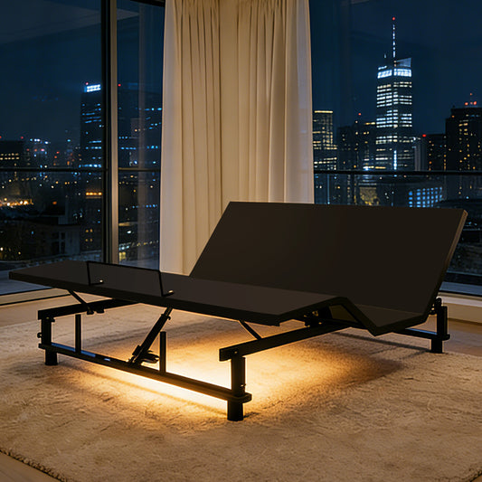 Adjustable Bed Base Frame Head and Foot Incline Quiet Motor King Size Zero Gravity, 4 Ports USB, Under-Bed Nightlight