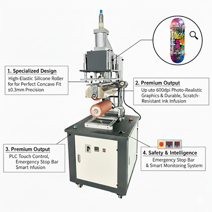 HT-RB-300 Semi-automatic roller heat transfer printing machine for skateboards, skateboard heat transfer machine