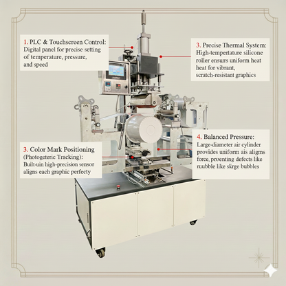 SHT-B-300 rocking heat transfer printing machine for paint bucket, CE bucket heat transfer machine