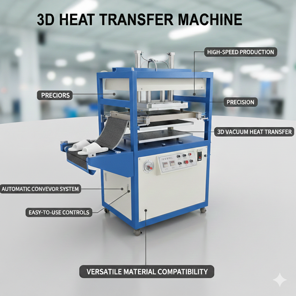 EVA PVC 3D heat transfer machine for slippers, flip flop printing machine, 3D slipper heat transfer machine