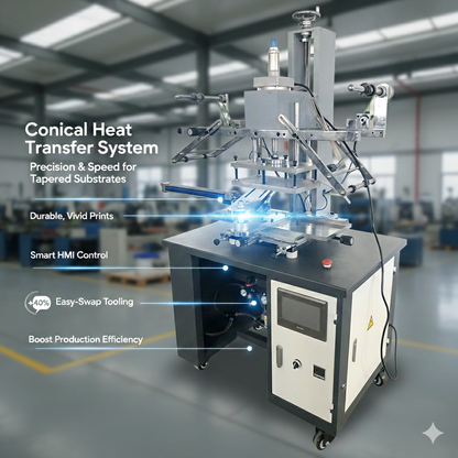 HT-C-200 Semi auto conical cone roller heat transfer printing machine for cups