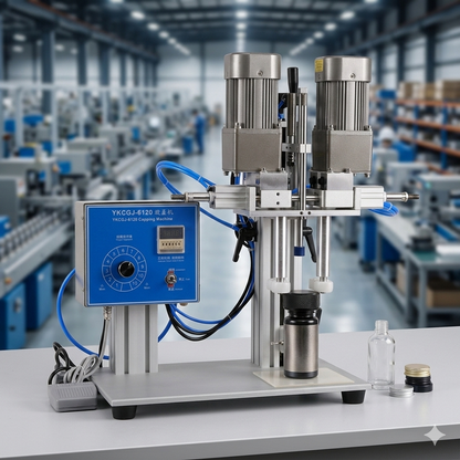 SGJ-70 electric and pneumatic capping machine for dunk mouth shaped caps made of plastic, spray screw capper
