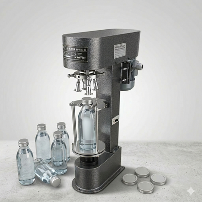 DK-50 Semi automatic Ropp bottle screw capping machine for round metal caps with screw thread