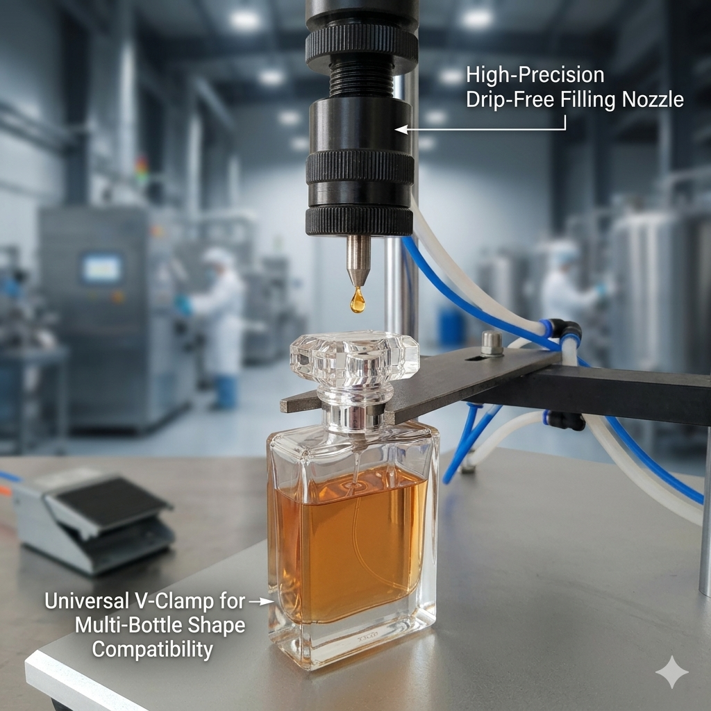 PL-88 semi automatic pneumatic perfume bottle filling machine, perfume bottle filler