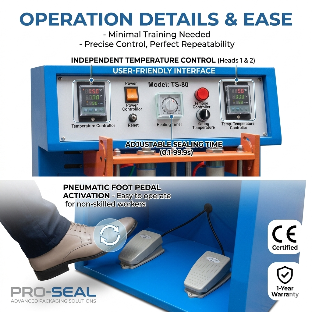 TS-80 semi automatic aluminum plastic tube sealing machine
