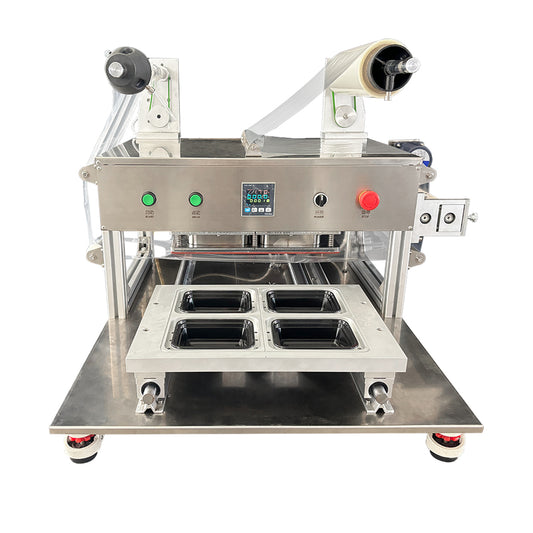 Tray Sealer, Table Top Plastic Meal Food Tray Sealing Machine, Tray Sealers Food Packaging, Ready Meal Sealing Machine