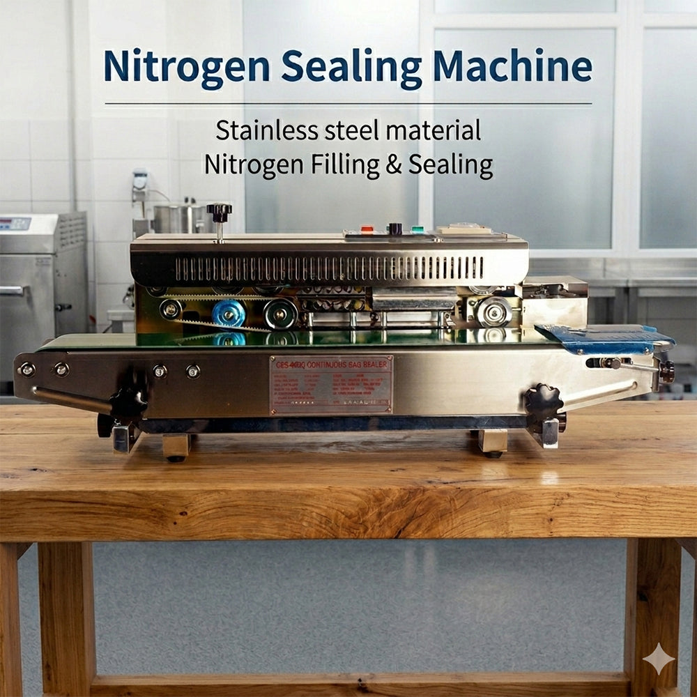 Nitrogen Sealing Machine Horizontal Band Sealer With Nitrogen Flushing,Nitrogen Gas Filling Continuous Band Sealer