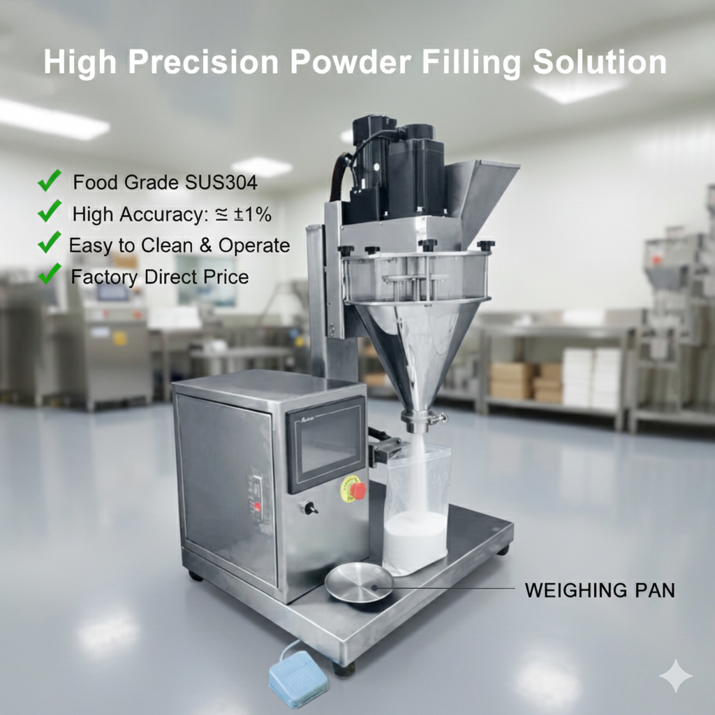 SDF-500 semi automatic small powder filling machine for medicated powder milk powder coffee powder flour protein powder