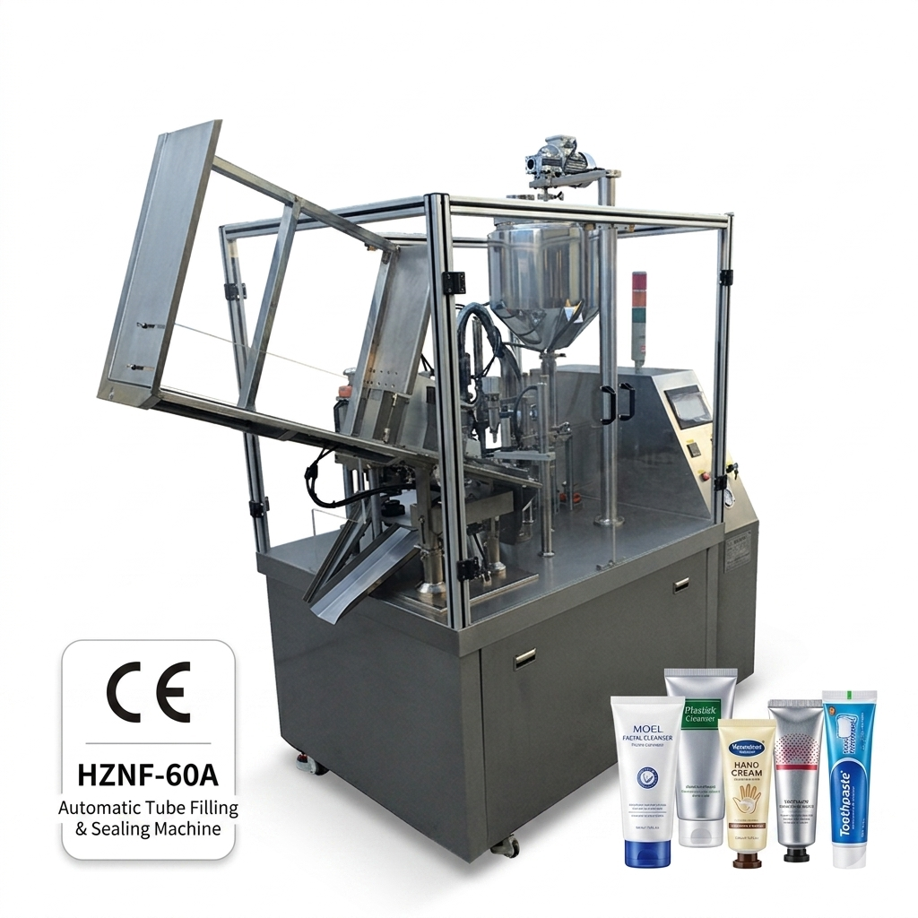 HZNF-60B automatic tube filling and sealing machine for toothpaste, facial cleanser, condensed milk, cosmetics