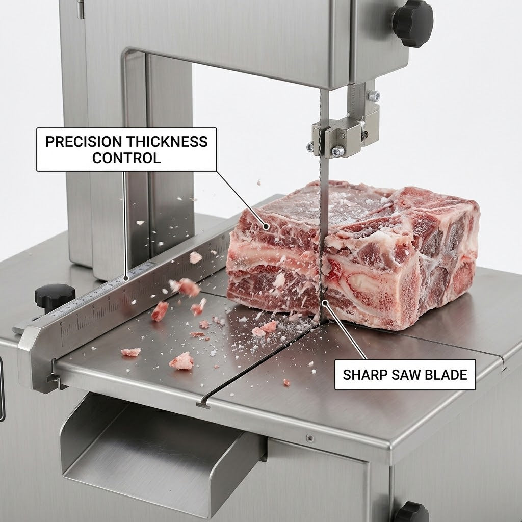 Máquina sierra de huesos de alta velocidad BSM-1400 para carne de res, cordero y cerdo, para procesamiento de alimentos (accionamiento eléctrico)