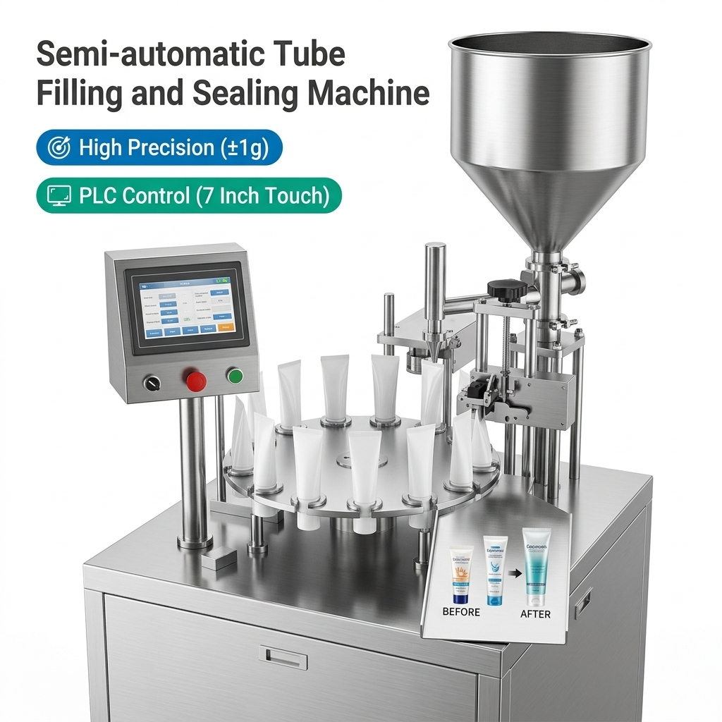 Remplisseuse et scelleuse de tubes semi-automatique en plastique et aluminium FW-006 pour lait concentré