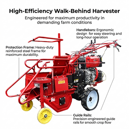 Agricultural Small Handpushed Diesel Corn Harvester Multifunctional Singlerow Straw Crushing and Peeling Harvester