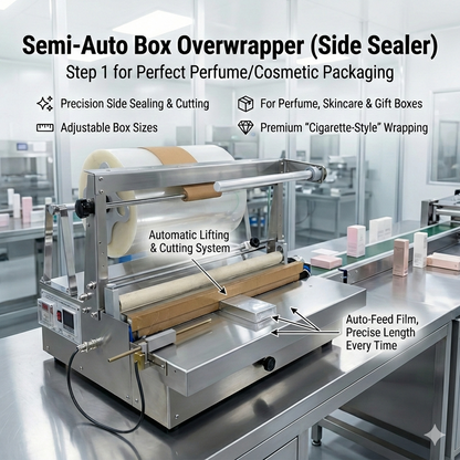 ACW-88A Semi-automatic Overwrapper For Cell Phone Box Perfume Box Over Wrapping Machine