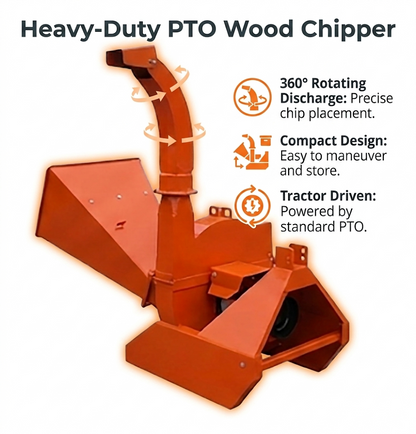 3-Point PTO Wood Chipper Shredder Mulcher for Tractor