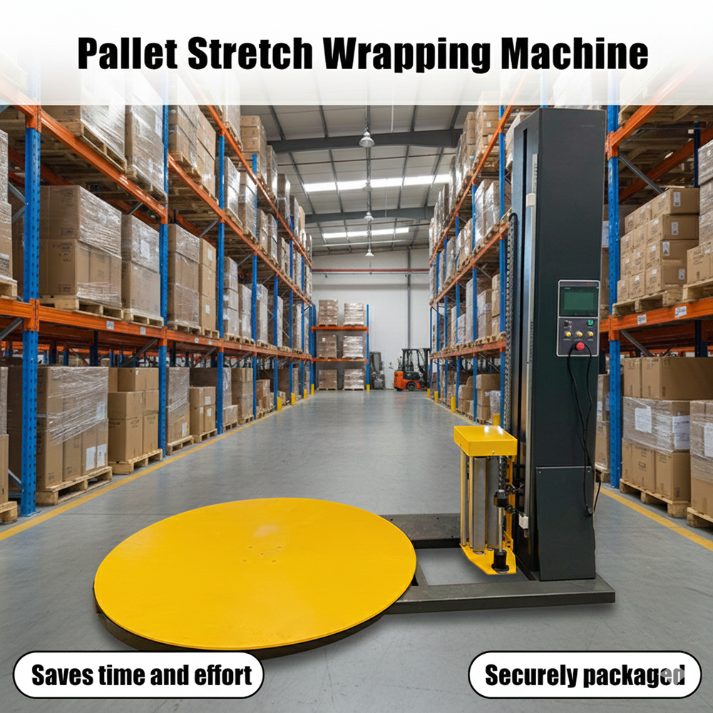 Pallet Stretch Wrapping Machine,Vertical Turntable Carton Box Pallet Stretch Film Wrapping Machine