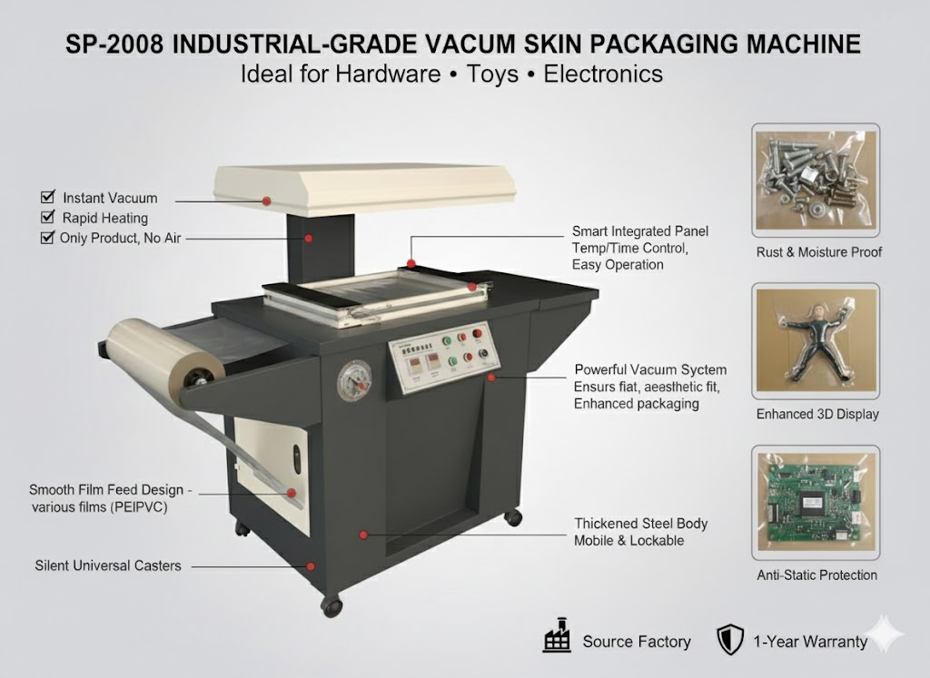 SP - 2008 Hardwares Screwdriver Tools Skin Packing Machine Skin Vacuum Packing Machine