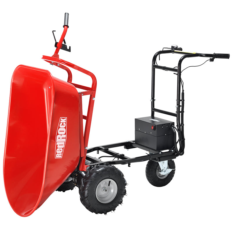 Wheelbarrow Utility Cart Electric Powered Cart 48V28Ah 500W Capacity 500lbs Material Debris Hauler 1000lbs Towing