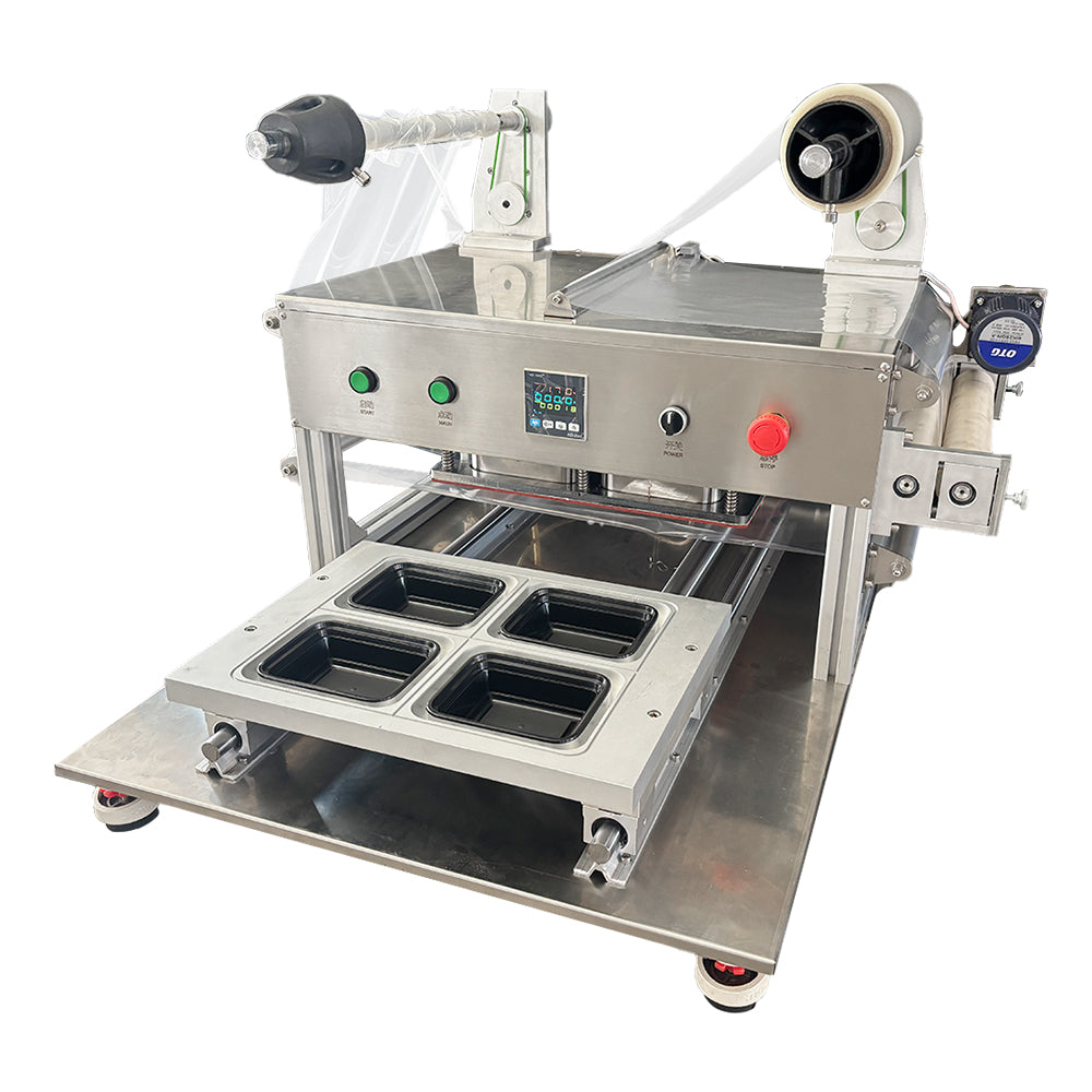 Tray Sealer, Table Top Plastic Meal Food Tray Sealing Machine, Tray Sealers Food Packaging, Ready Meal Sealing Machine