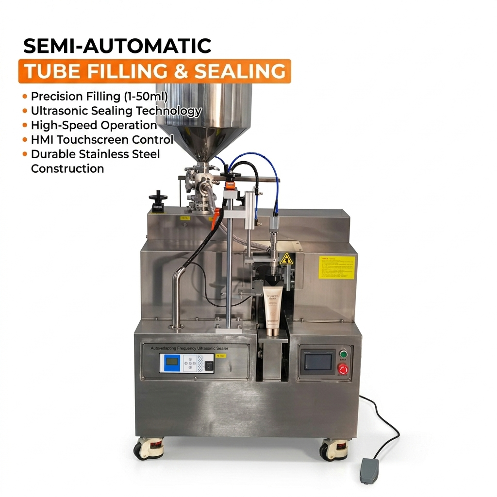 FW-002 semi automatic tube filling and sealing machine for toothpas, facial cleanser, scrubte, plastic tubes