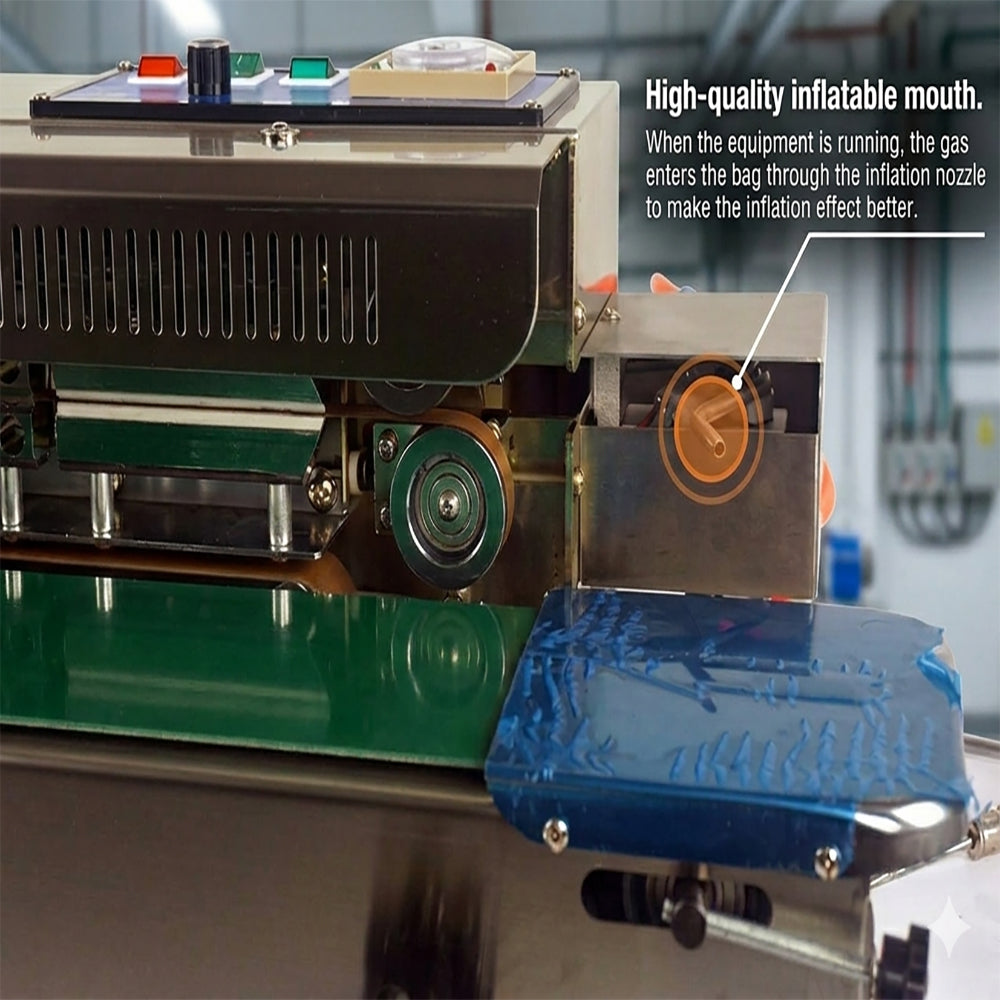 Nitrogen Sealing Machine Horizontal Band Sealer With Nitrogen Flushing,Nitrogen Gas Filling Continuous Band Sealer