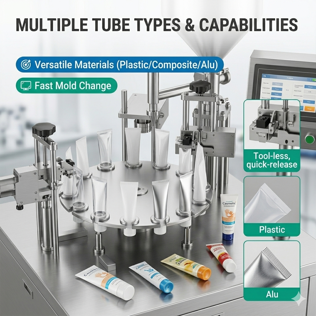 Remplisseuse et scelleuse de tubes semi-automatique en plastique et aluminium FW-006 pour lait concentré