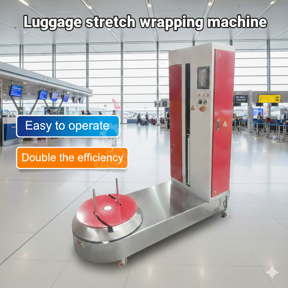 Semi-automatic Baggage Wrapping Machine,Airport Luggage Stretch Wrapping Machine