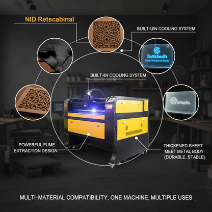 1080 Macchina per incisione e taglio laser CO2 per vetro, cristallo