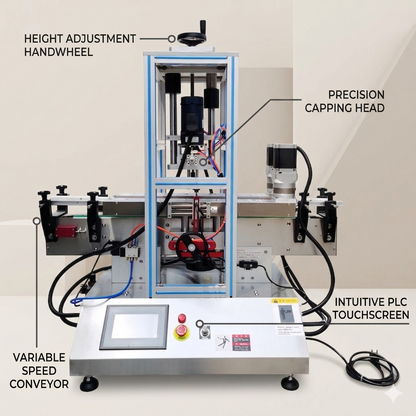 Automatic desktop capping machine for round bottles, plastic bottles, screw capping machine