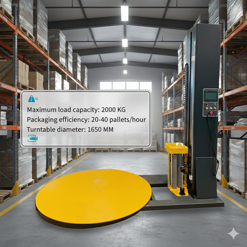 Pallet Stretch Wrapping Machine,Vertical Turntable Carton Box Pallet Stretch Film Wrapping Machine